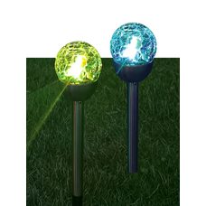 Светильник светодиодный садовый SMD мультиколор в форме шара из битого стекла аккум. AA NI-MH 200мА.ч (уп.2шт) КОСМОС KOC_SOL201L