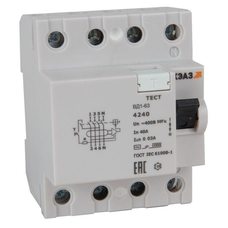 Выключатель дифференциального тока (УЗО) 4п 16А 30мА ВД1-63-4216-АС УХЛ4 электронное КЭАЗ 318478
