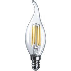 Лампа светодиодная филаментная 80 899 OLL-F-FC35-10-230-4K-E14 10Вт свеча на ветру прозрачная 4000К нейтр. бел. E14 1000лм 220-240В ОНЛАЙТ 80899