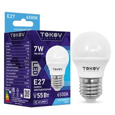Лампа светодиодная 7Вт G45 6500К Е27 176-264В TOKOV ELECTRIC TKE-G45-E27-7-6.5K