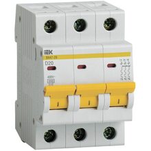 Выключатель автоматический модульный 3п D 20А 4.5кА ВА47-29 IEK MVA20-3-020-D
