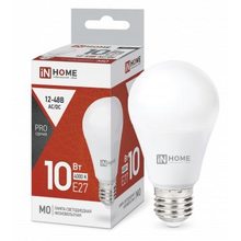 Лампа светодиодная низковольтная LED-MO-PRO 10Вт грушевидная матовая 4000К нейтр. бел. E27 900лм 12-48В IN HOME 4690612038032