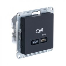 Розетка USB AtlasDesign тип C 65Вт QC PD высокоскор. ЗУ механизм карбон SE ATN001027