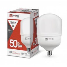 Лампа светодиодная высокомощная LED-HP-PRO 50Вт цилиндр 4000К нейтр. бел. E27 4750лм 230В с адаптером E40 IN HOME 4690612031118