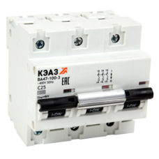 Выключатель автоматический модульный ВА47-100-3C63-УХЛ3 (10кА) КЭАЗ 318144