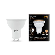 Лампа светодиодная Black 7Вт MR16 софит 3000К тепл. бел. GU10 600лм GAUSS 101506107