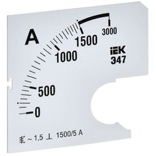 Шкала сменная для амперметра Э47 1500/5А-1.5 72х72мм IEK IPA10D-SC-1500