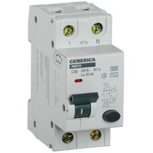 Выключатель автоматический дифференциального тока C40 30мА АВДТ 32 GENERICA MAD25-5-040-C-30